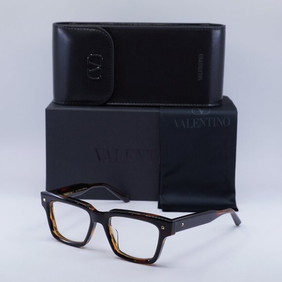 Valentino V-ESSENTIAL I VLX-121B Square Eyeglasses - Brown Swirl 51mm - Picture 1 of 10